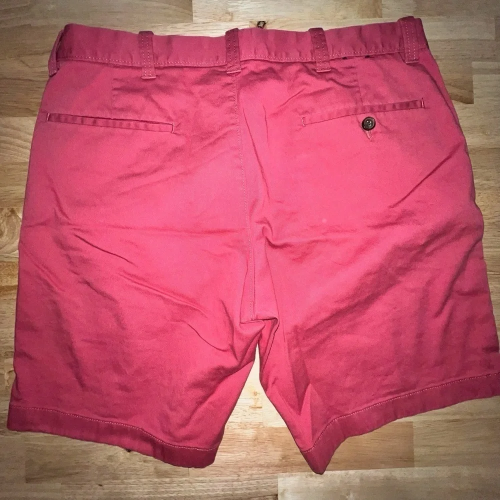 J. Crew Red Flat Front Shorts Vibrant Style 33, 9” inseam